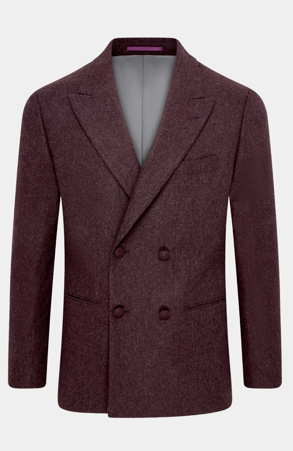 INISHEER BURGUNDY TWEED - 3 PIECE DOUBLE BREASTED SUIT