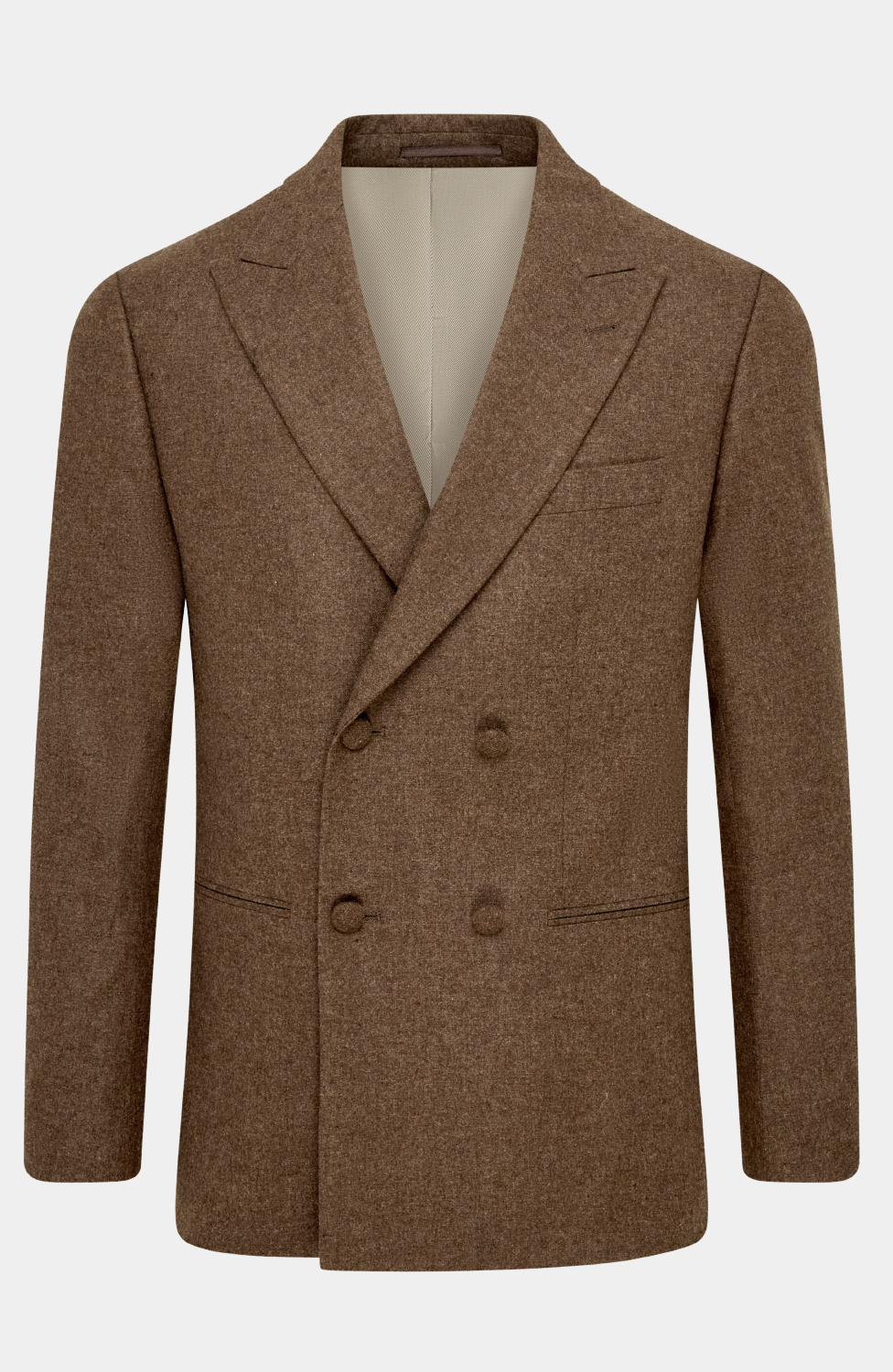 SCARBA BROWN TWEED DOUBLE BREASTED JACKET