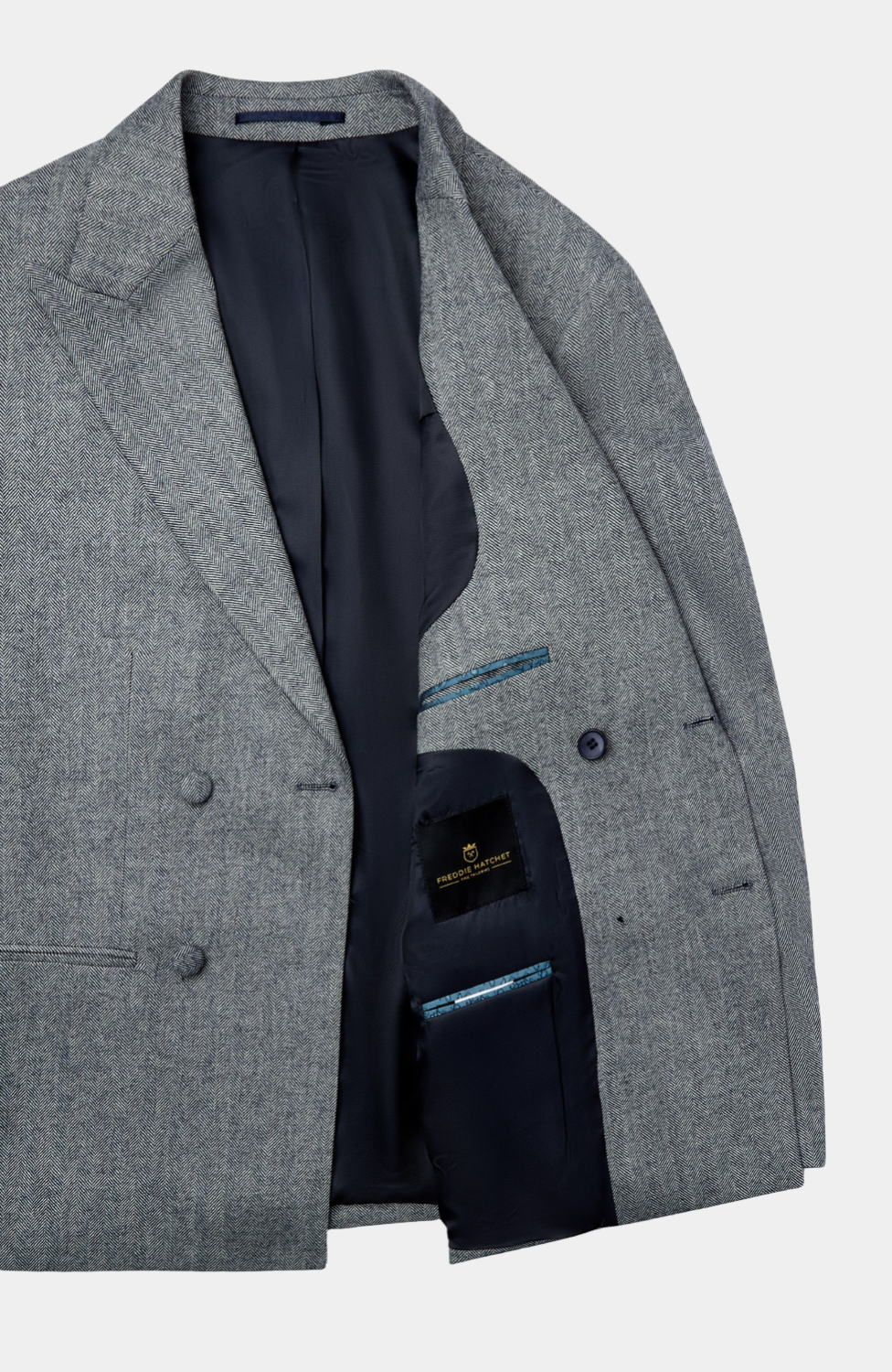 TRESCO DOUBLE BREASTED HERRINGBONE JACKET