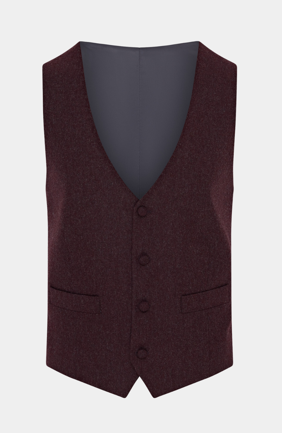 INISHEER BURGUNDY TWEED WAISTCOAT