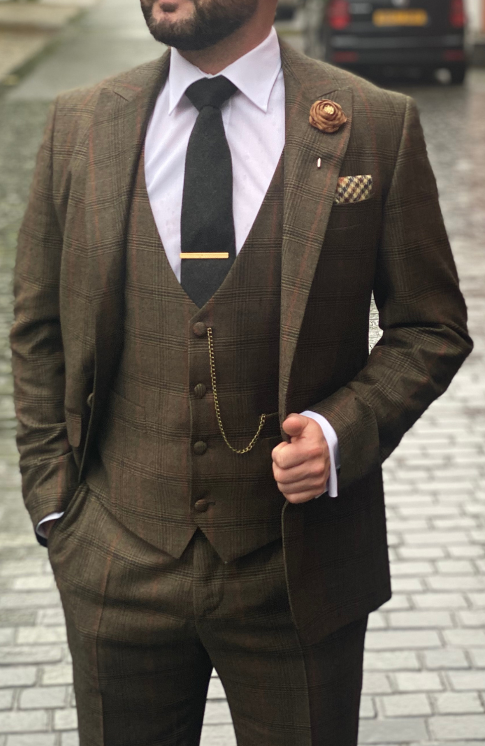 BARRA GREEN TWEED TIE - HIRE