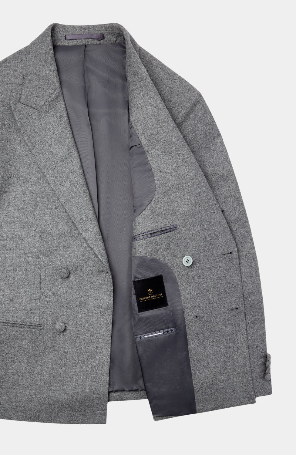 GIBRALTAR GREY DOUBLE BREASTED TWEED JACKET