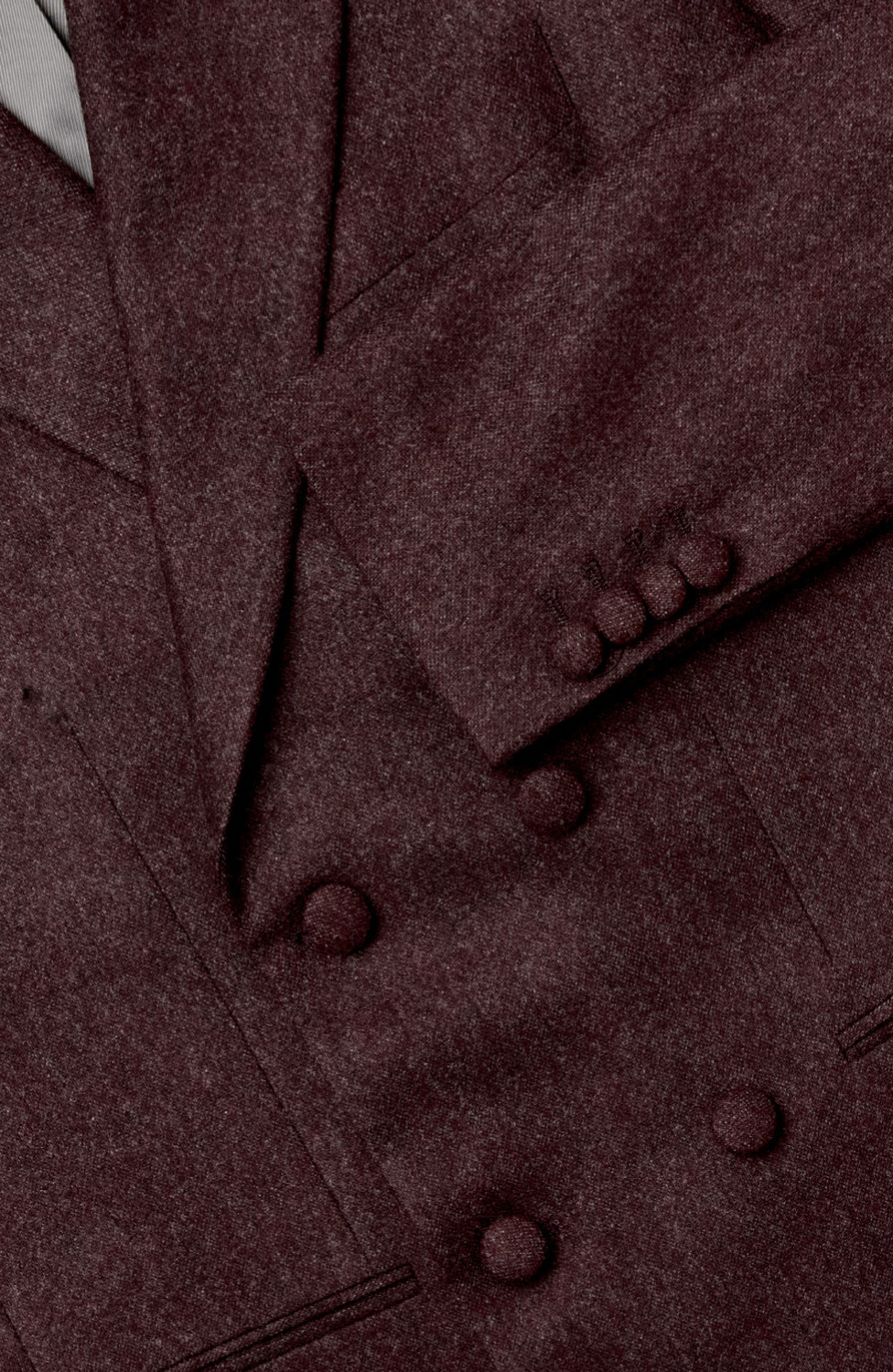 INISHEER BURGUNDY TWEED - 3 PIECE DOUBLE BREASTED SUIT
