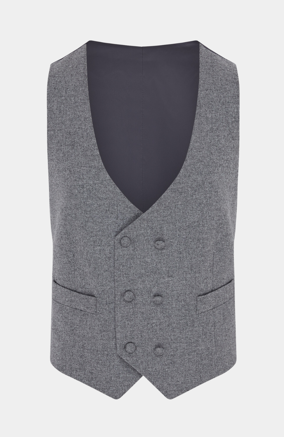 GIBRALTAR GREY DOUBLE BREASTED WAISTCOAT - HIRE