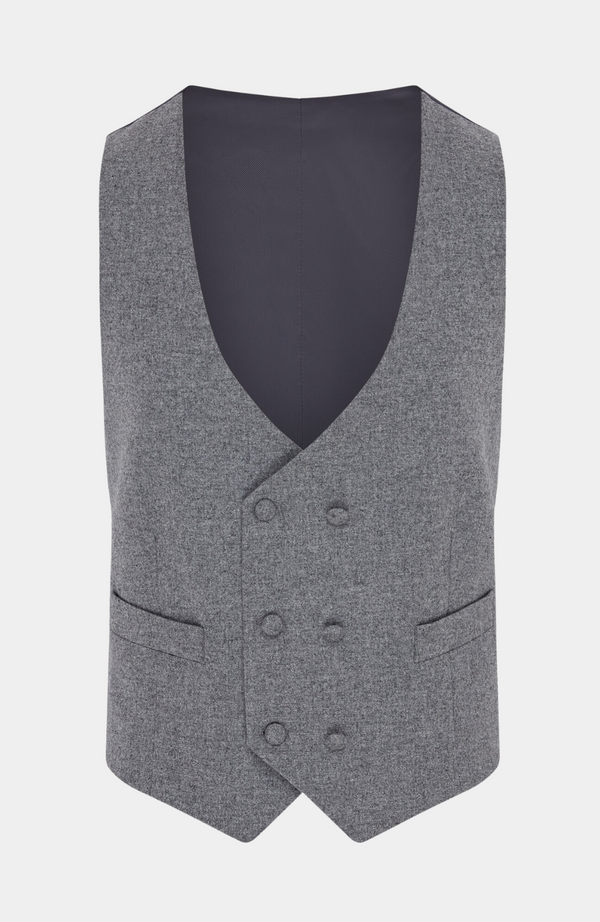 GIBRALTAR GREY DOUBLE BREASTED WAISTCOAT - HIRE: £25.00