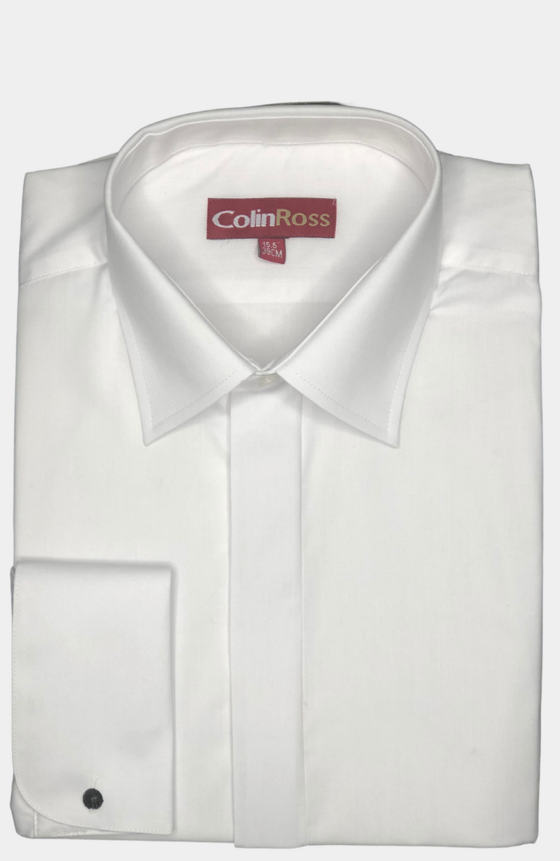 WHITE RELAXED FIT DRESS SHIRT