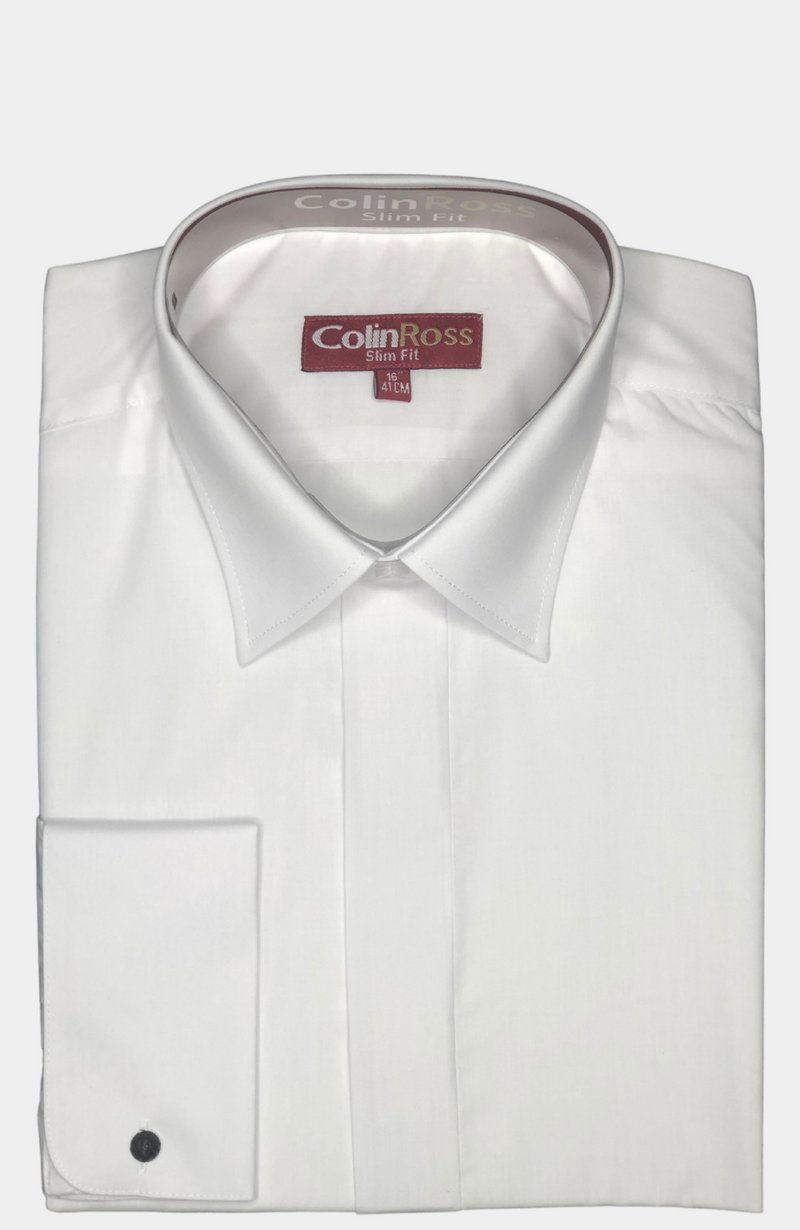 WHITE TAILORED FIT DRESS SHIRT