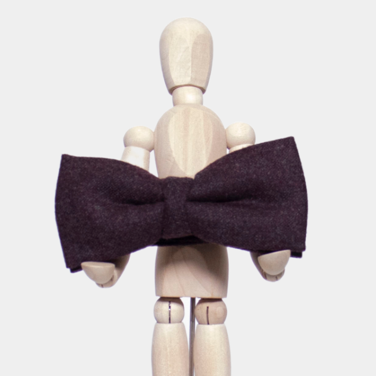 INISHEER BURGUNDY TWEED BOW TIE - HIRE